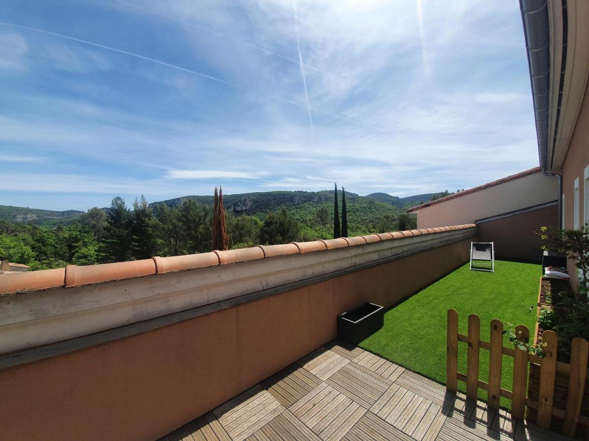 Terrasse 130M2 Panoramique Avec Climatisation Piscine - 3 Chambres Gréoux-les-Bains Kültér fotó